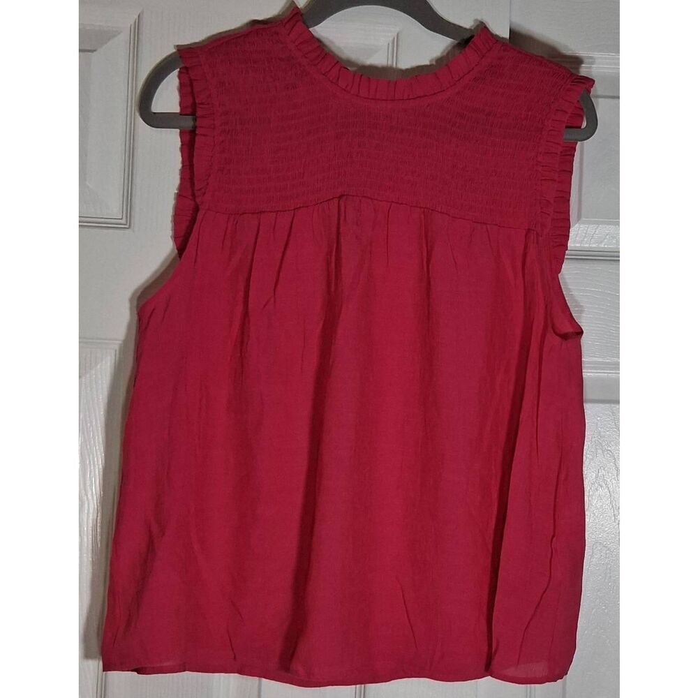 Nanette lepore womens xl pink blouse ruched Anthropologie smocked top - Picture 2 of 10